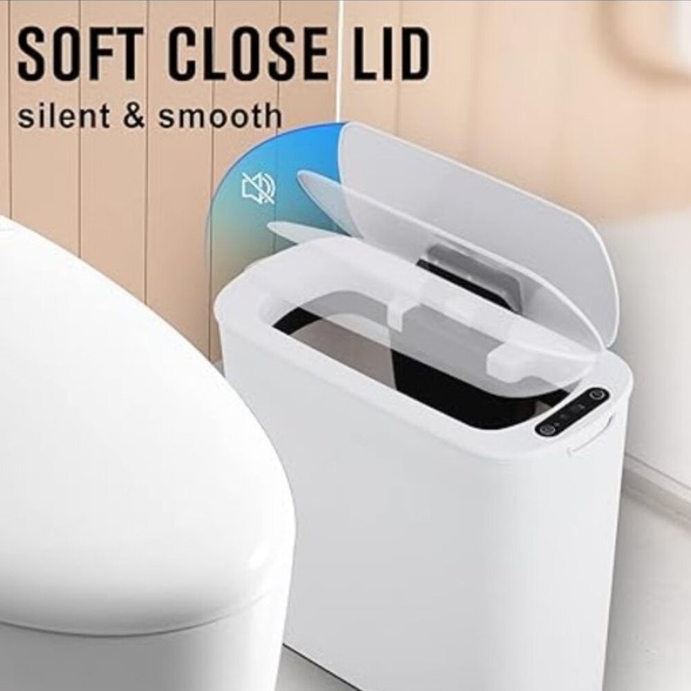 Trash Can Automatic Motion Sensor with Lid, 2.6 Gallon Touchless Slim Narrow NEW